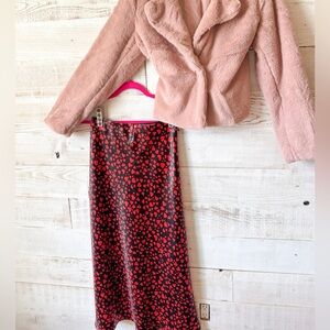 Black and red heart maxi skirt